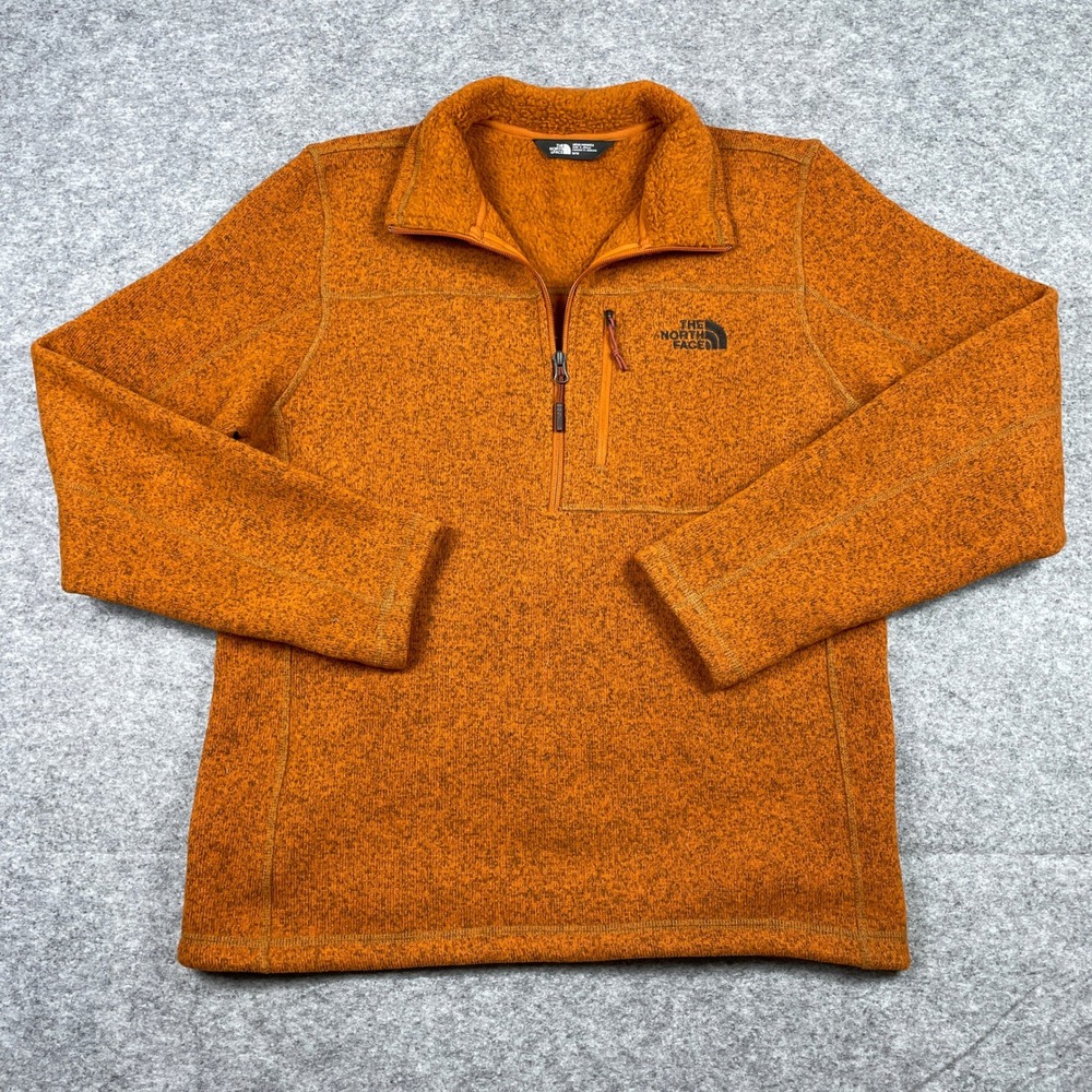 The North Face Pullover Mens M Orange Gordon Lyons Quarter Zip Fleece NF0A33R7
